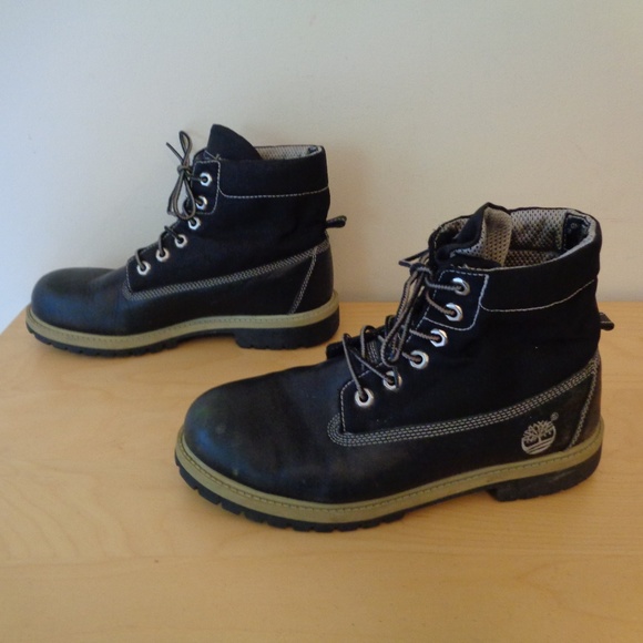 Timberland Hiking Combat Boots Black Leather Nylon  Mens Size 6 main image 6